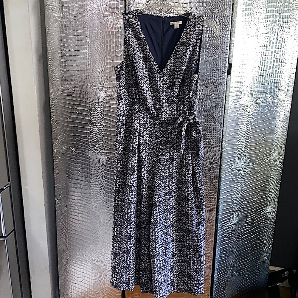 Sleeveless Blue and White Cato Jumpsuit, Size 6